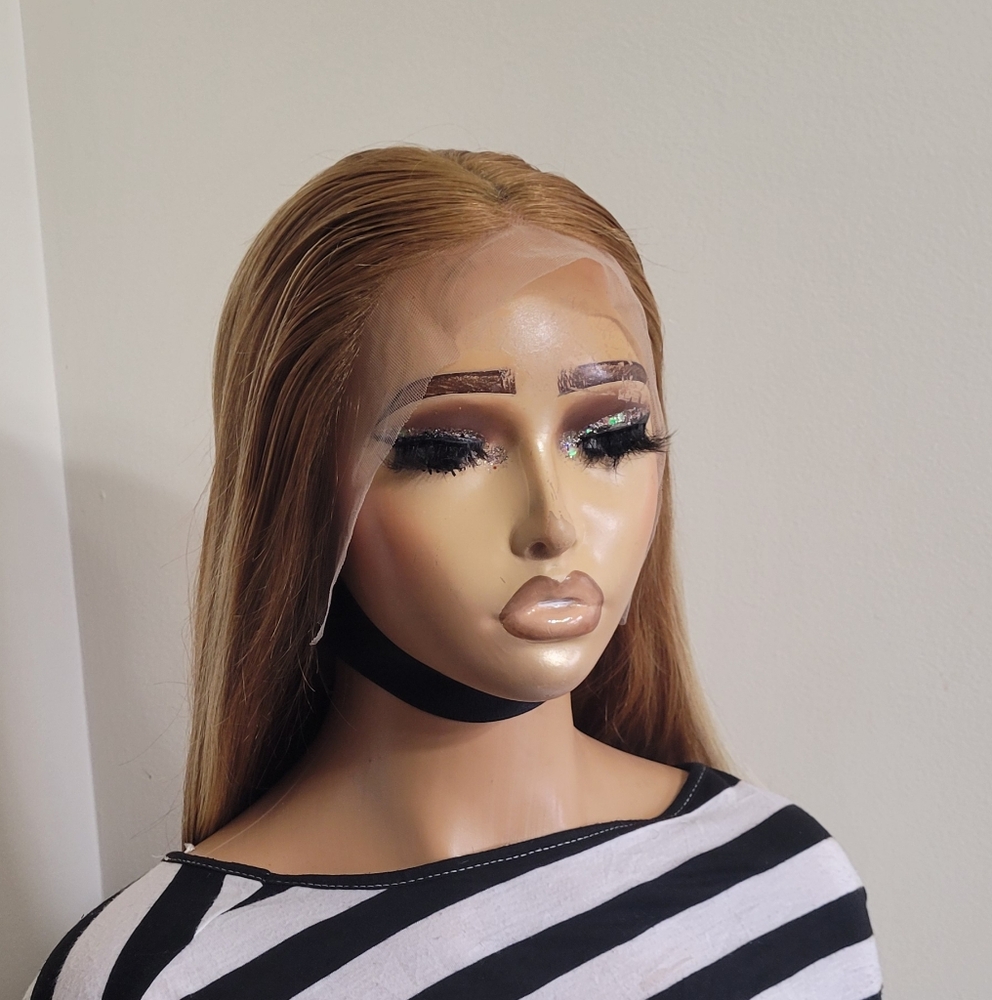 Cream and Brown Straight Hair Extensions